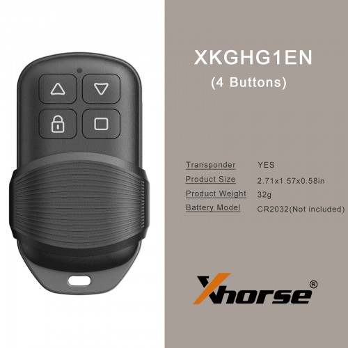 Xhorse XKGHG1EN Wire Masker Garage Remote Key English 5pcs/lot