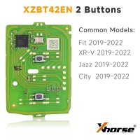 Xhorse XZBT42EN Remote Key Honda 2 Buttons PCB For Honda Fit/XR-V/Jazz/City 5pcs/lot