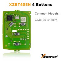 Xhorse XZBT40EN Remote Key Honda 4 Buttons PCB For Civic 2016-2019 English 5pcs/lot