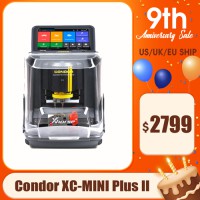 Xhorse Condor XC-MINI Plus II Key Cutting Machine Support Car/Motorbike/House Keys With M3 and M5 Clamps