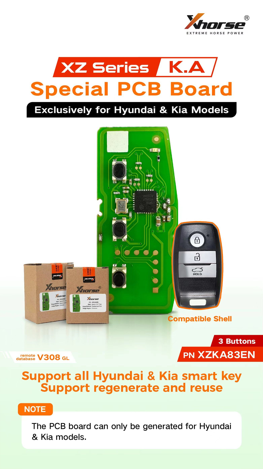 XHORSE XZKA83EN Special PCB Board Exclusively for Hyundai & Kia Models 5pcs/lot