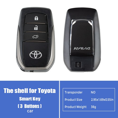 Toyota SUV XM Smart Key Shell 1692 Type RAV4 3 Buttons with logo For XM Key 5pcs/lot