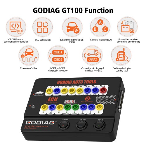 GODIAG GT100 AUTO TOOLS OBD II Break Out Box ECU Connector Work With VVDI2