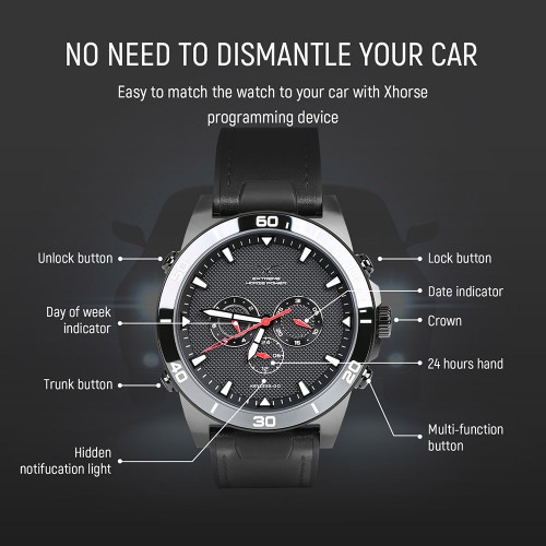 [EU/UK/US Ship] Xhorse Smart Remote Watch KeylessGo Wearable Super Car Key Black/Blue