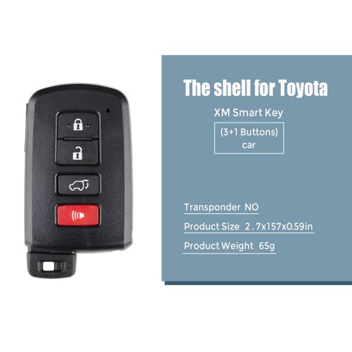 Toyota SUV XM Smart Key Shell 1755 Type 3+1 Buttons with logo For XM Key 5pcs/lot