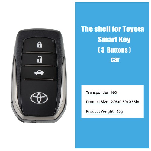 Toyota Truck XM Smart Key Shell 1689 Type 3 Buttons with logo For XM Key 5pcs/lot