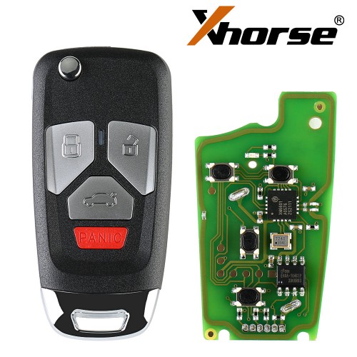 Xhorse XKAU02EN Wire Remote Key Audi Flip 3+1 Panic Buttons English 5pcs/lot