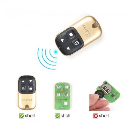 Xhorse XKXH05EN Wire Remote Key Garage 4 Buttons Golden English 5pcs/lot