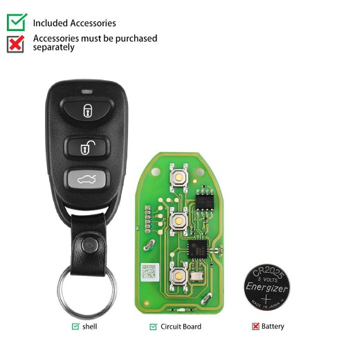 Xhorse XKHY01EN Wire Remote Key Hyundai 4 Buttons English 5pcs/lot
