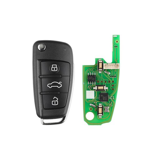Xhorse XKA600EN Wire Remote Key Audi A6L Q7 Flip 3 buttons Silicagel Button English 5pcs/lot
