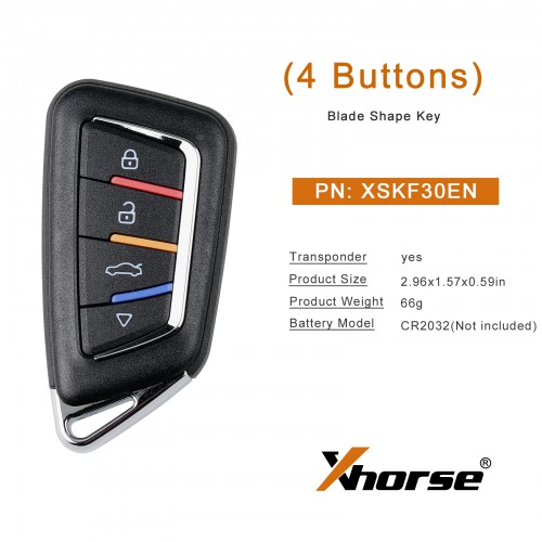 Xhorse XSKF30EN Smart Key Knife Style 4 Buttons English 5pcs/lot