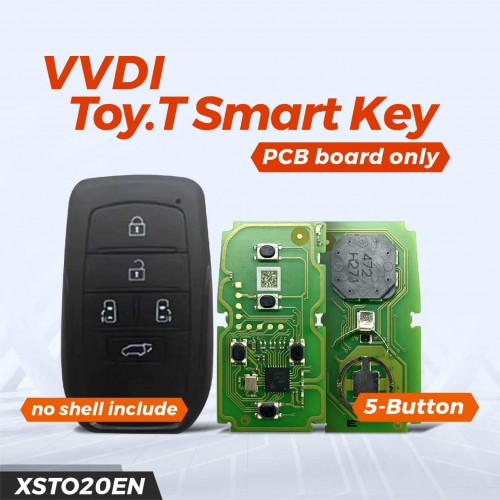 [IN Stock] Xhorse XSTO20EN Toyota XM38 Smart Key 5 Buttons PCB Board 10pcs/lot
