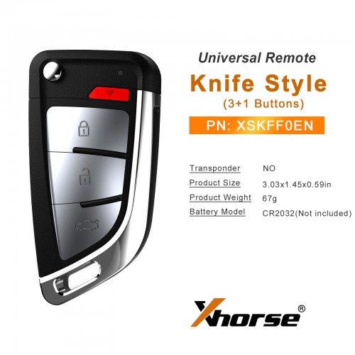 Xhorse XSKFF0EN Smart Key Knife Style 4 Buttons English 5pcs/lot