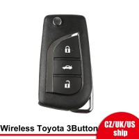 [UK/EU/US Ship] Xhorse XNTO00EN Wireless Remote Key Toyota Flip 3 Buttons Enlgish 5pcs/lot