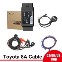 [UK/EU/US Ship] Xhorse Toyota 8A Non-smart Key Adapter for All Key Lost No Disassembly Work with VVDI2/Key Tool Max/Key Tool Plus