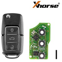 [UK/EU Ship] Xhorse XKB506EN Wire Remote Key VW B5 Flip 3 Buttons Extreme Black English 5pcs/lot