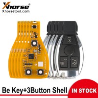 Xhorse VVDI BE key Pro For Benz Yellow Color Verion No Points with 3 Button Key Shell 5pcs/lot