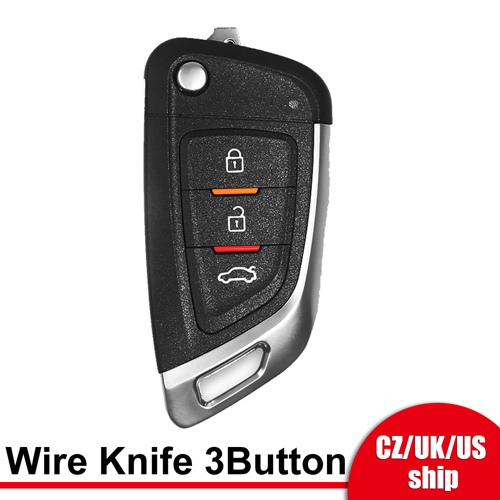 Xhorse XKKF02EN Wire Remote Key Knife Flip 3 Buttons English 5pcs/lot