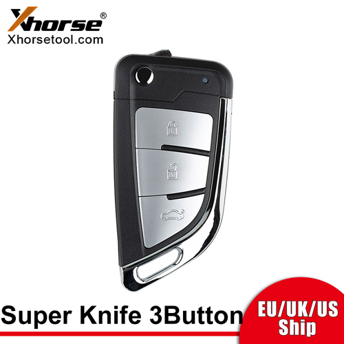 [EU/UK/US Ship] Xhorse XEKF21EN Super Remote Key Knife Flip 3 Buttons Built-in Super Chip English 5pcs/lot