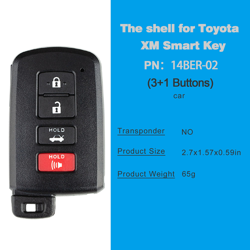 Toyota XM Smart Key Shell 1690 2 Buttons for Highlander 5Pcs for Xhorse VVDI